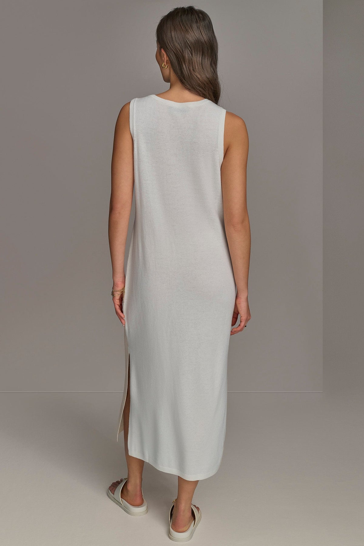 Donna Karan CASHMERE SLEEVELESS MIDI TANK DRESS