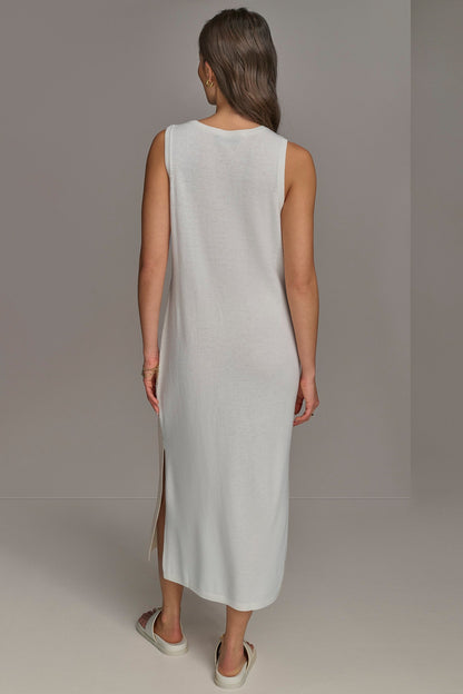 Donna Karan CASHMERE SLEEVELESS MIDI TANK DRESS