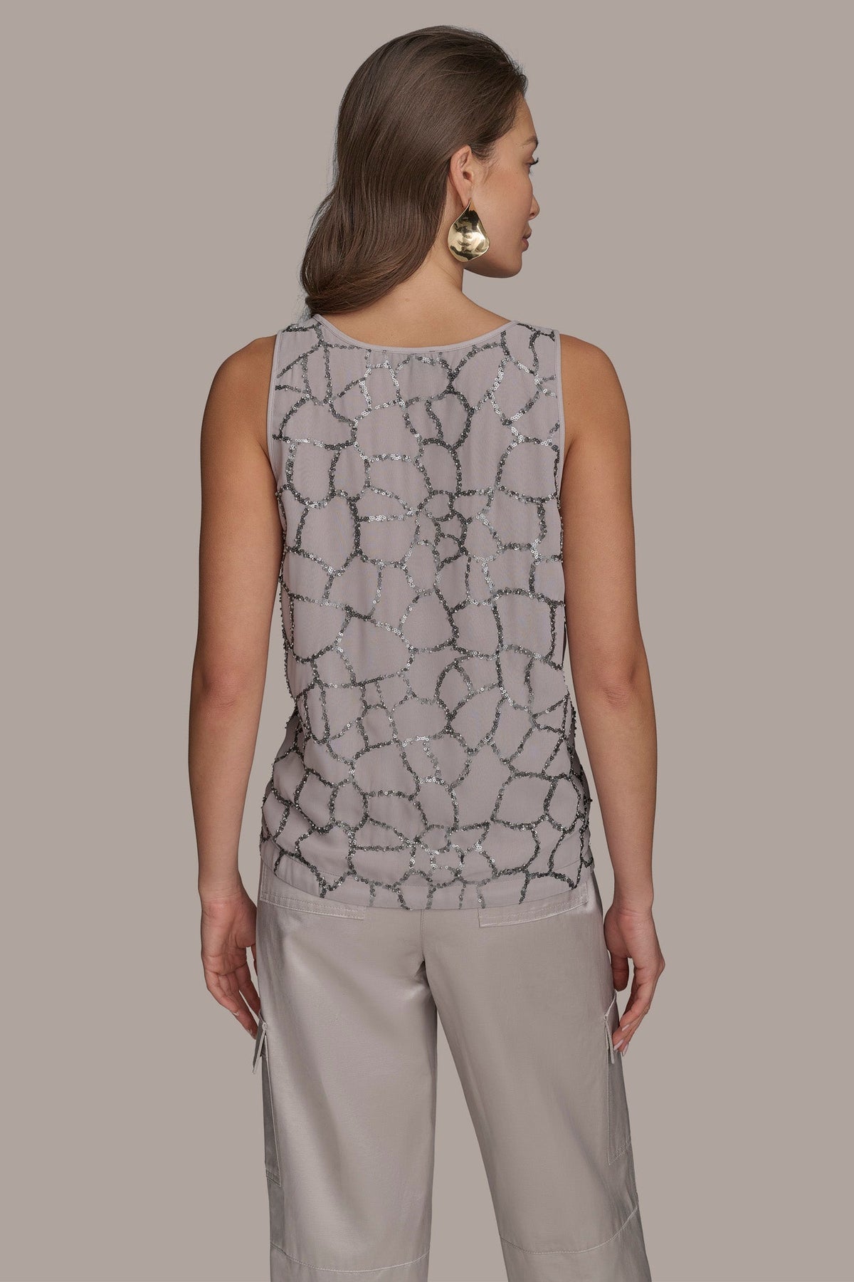Donna Karan SHELL WITH SEQUIN DETAIL
