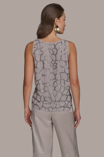 Donna Karan SHELL WITH SEQUIN DETAIL