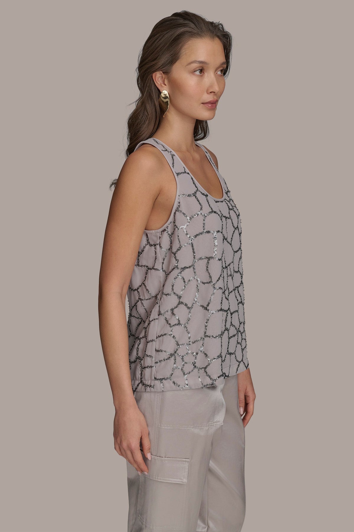 Donna Karan SHELL WITH SEQUIN DETAIL