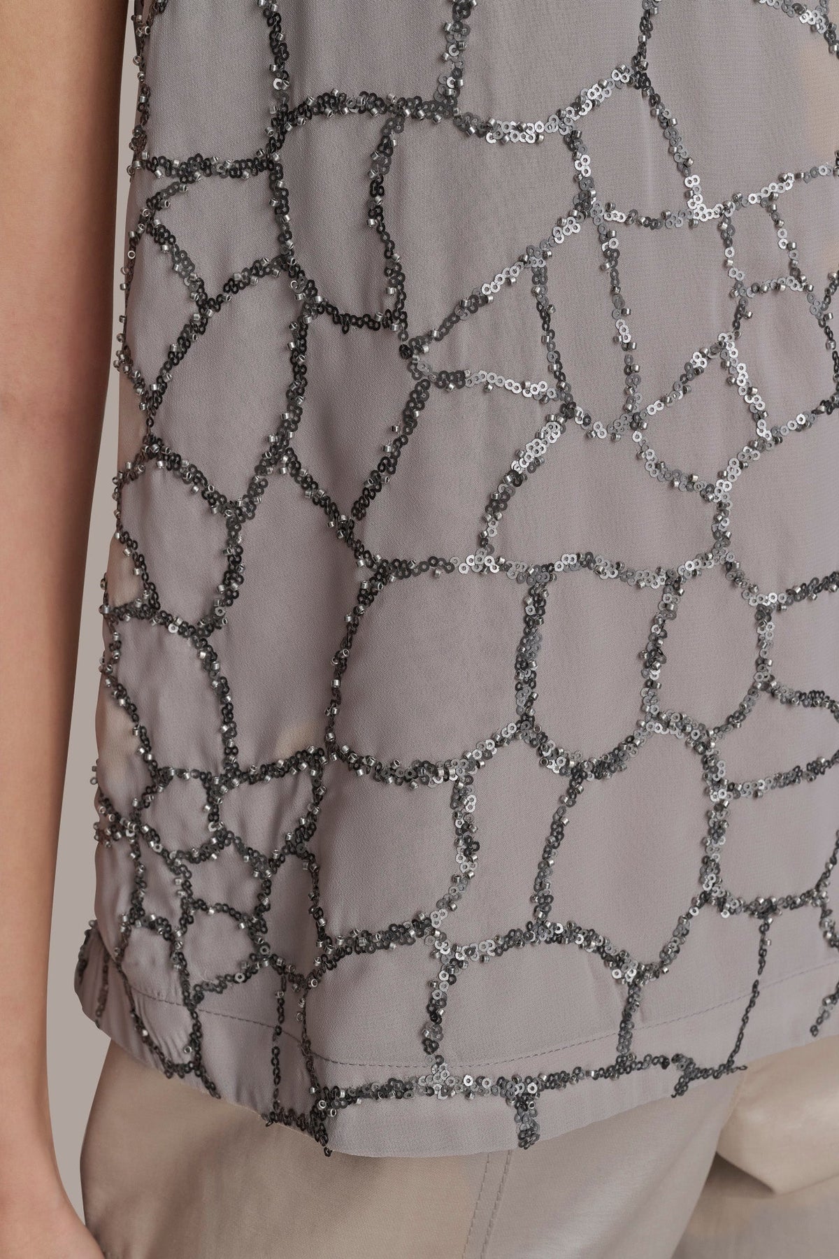 Donna Karan SHELL WITH SEQUIN DETAIL