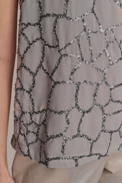 Donna Karan SHELL WITH SEQUIN DETAIL
