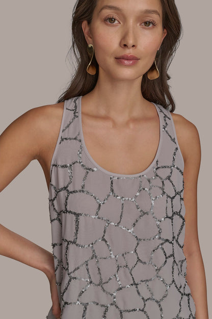 Donna Karan SHELL WITH SEQUIN DETAIL