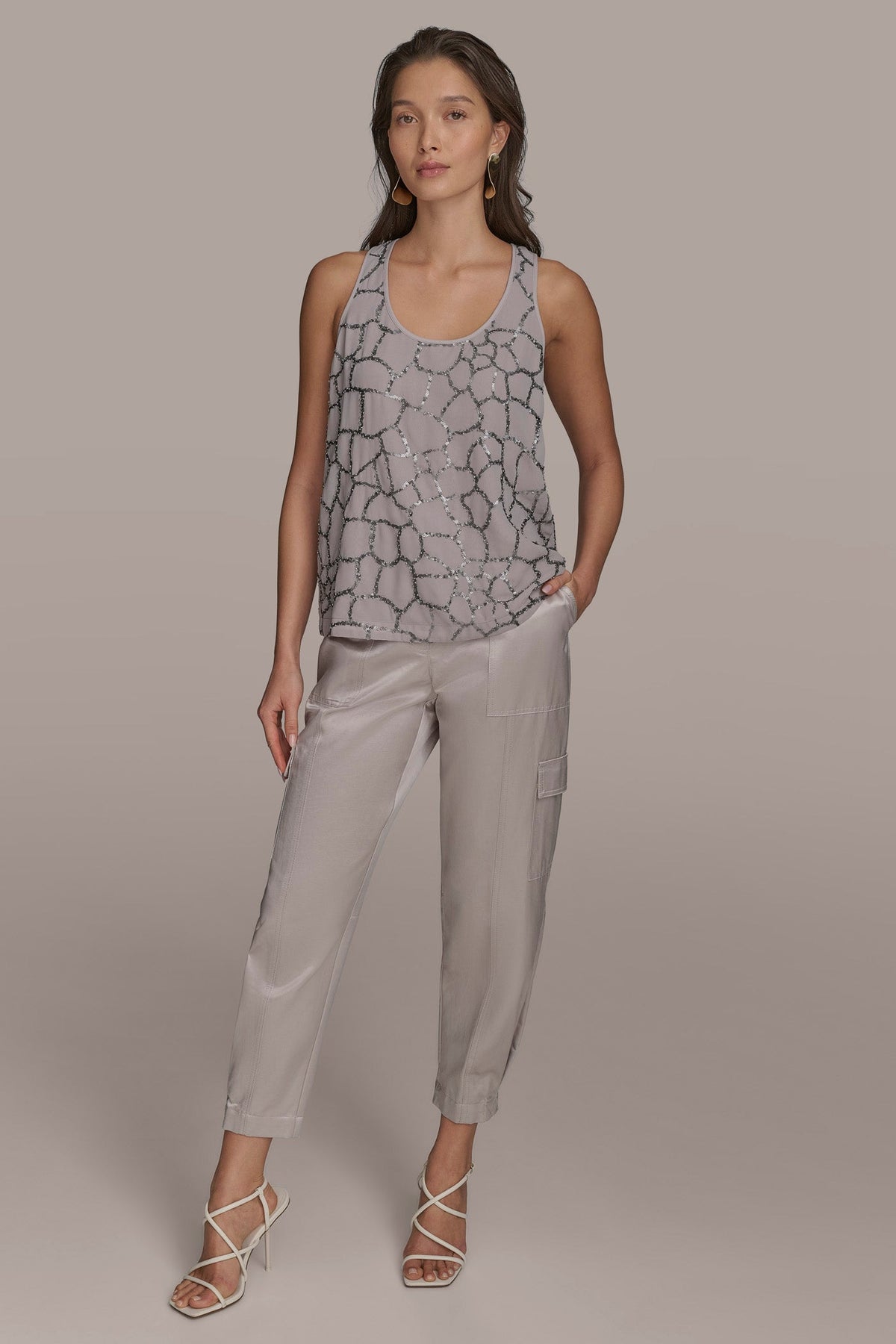 Donna Karan SHELL WITH SEQUIN DETAIL