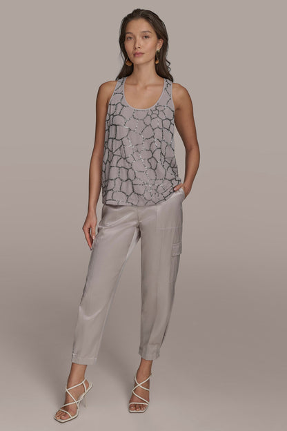 Donna Karan SHELL WITH SEQUIN DETAIL