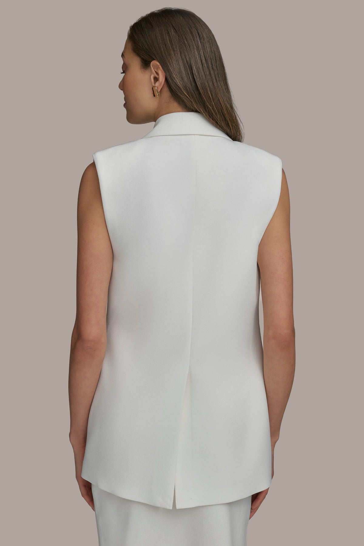 Donna Karan BUTTON VEST WITH POCKET DETAIL