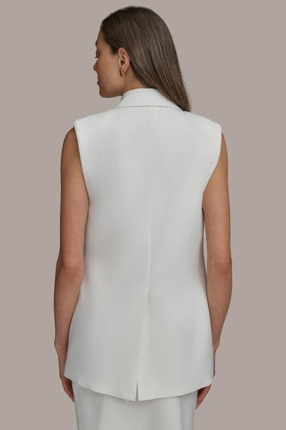 Donna Karan BUTTON VEST WITH POCKET DETAIL