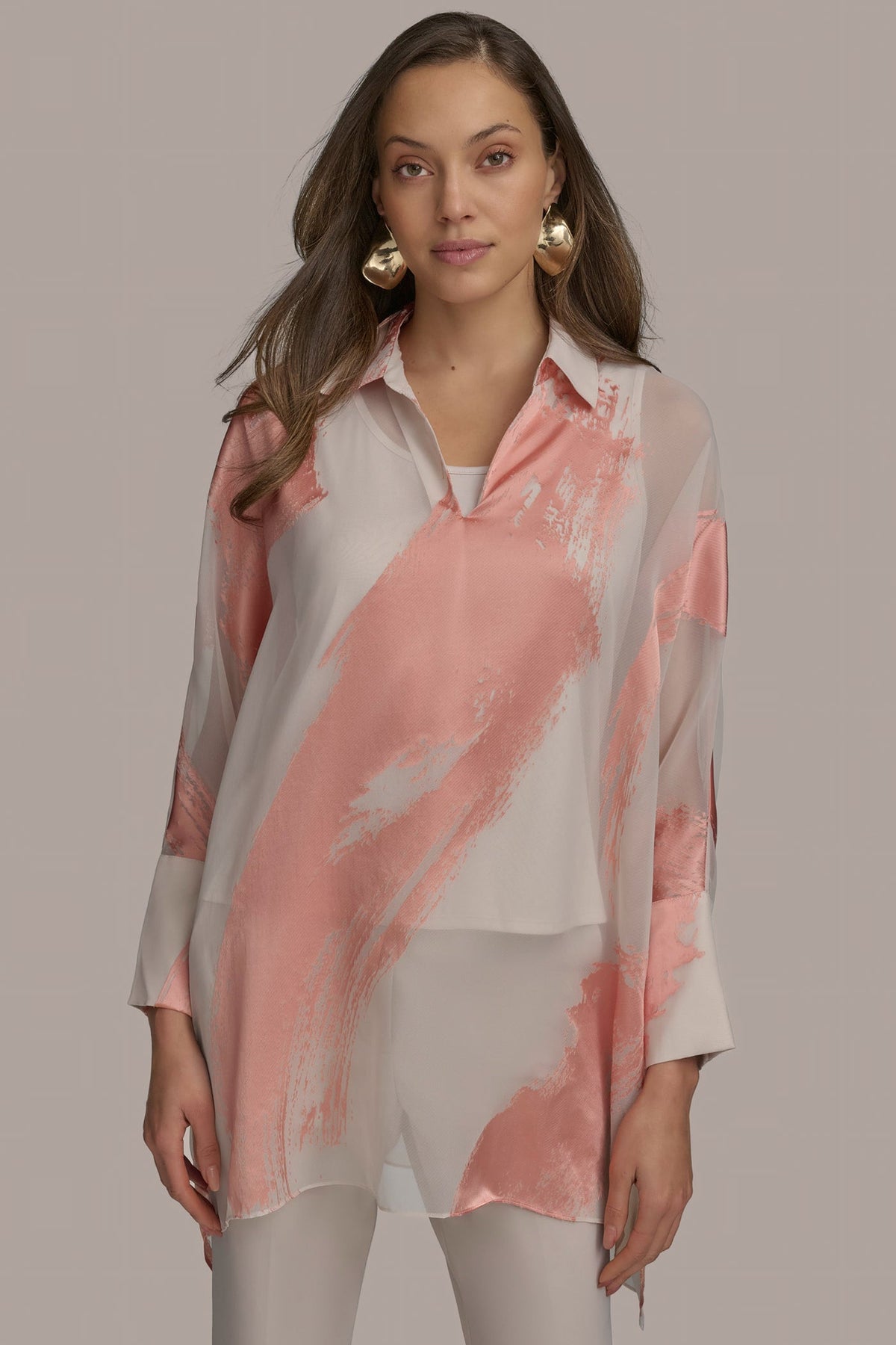Donna Karan BRUSHSTROKE BURNOUT TOP