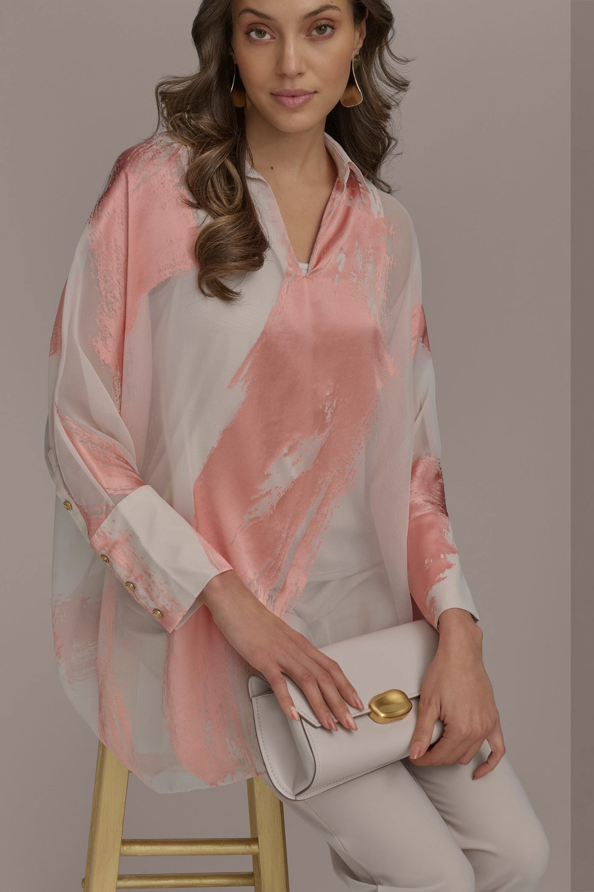 Donna Karan BRUSHSTROKE BURNOUT TOP