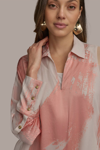 Donna Karan BRUSHSTROKE BURNOUT TOP