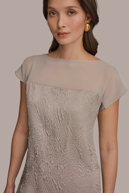 Donna Karan MESH AND JACQUARD BLOUSE