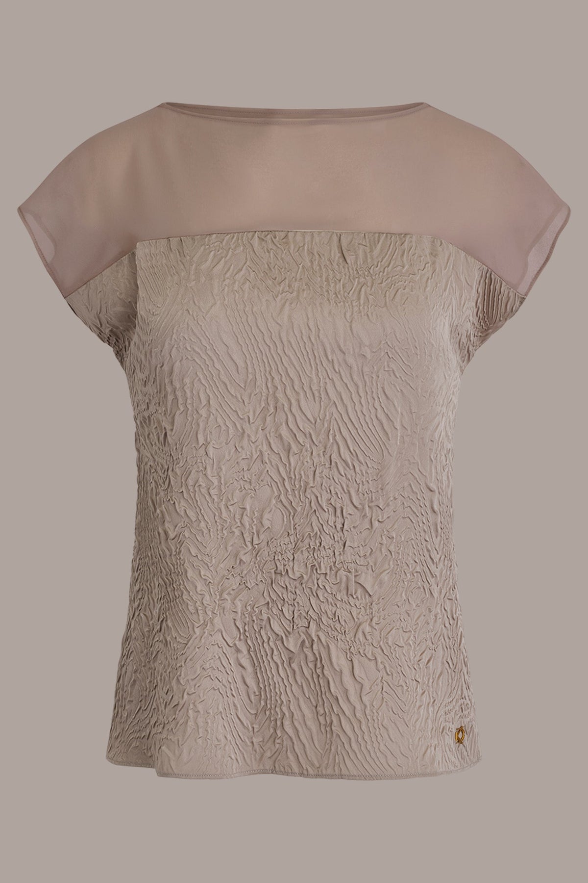 Donna Karan MESH AND JACQUARD BLOUSE