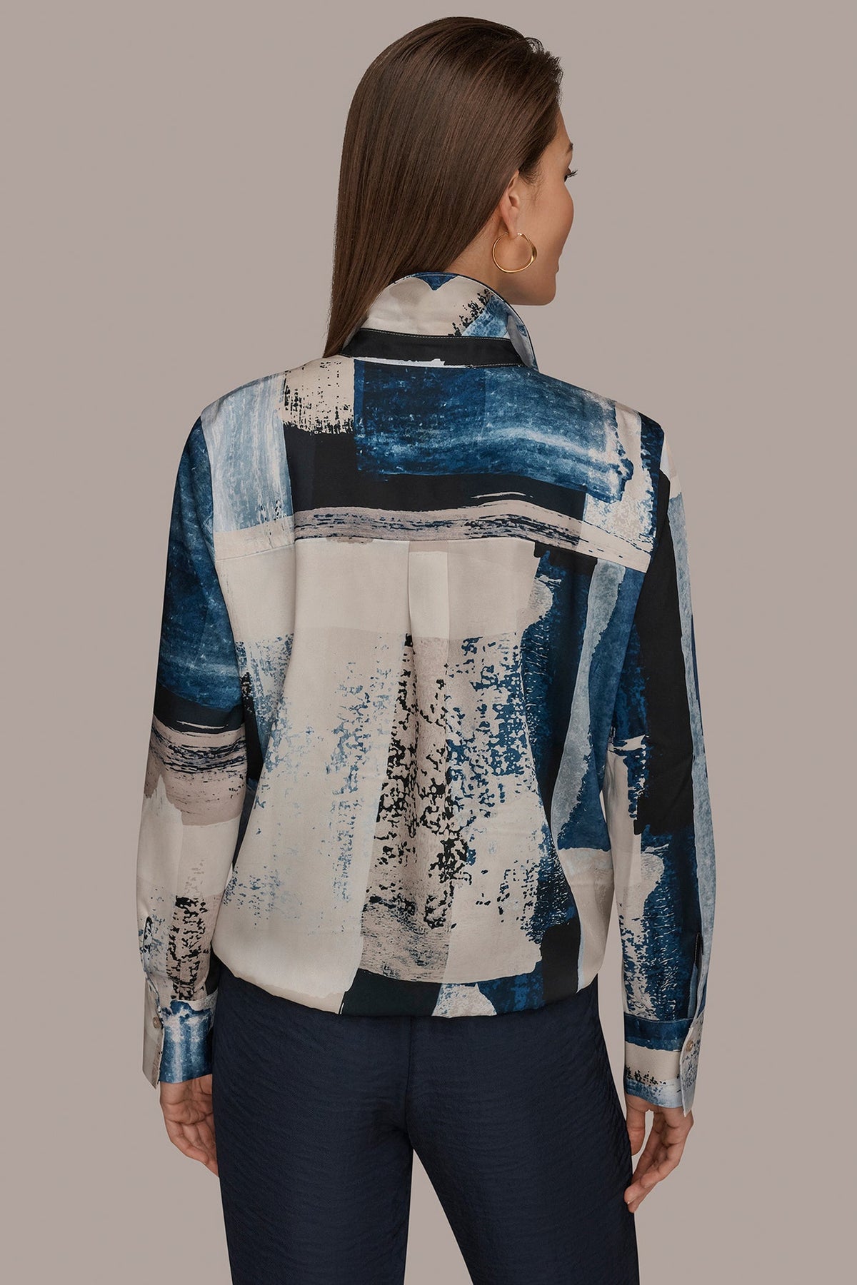 Donna Karan DRAWSTRING HEM BLOUSE