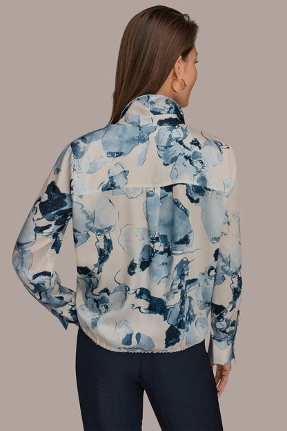 Donna Karan DRAWSTRING HEM BLOUSE