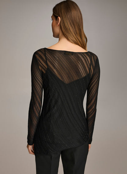 Donna Karan SHEER TOP WITH SHIMMER