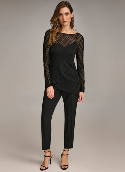 Donna Karan SHEER TOP WITH SHIMMER