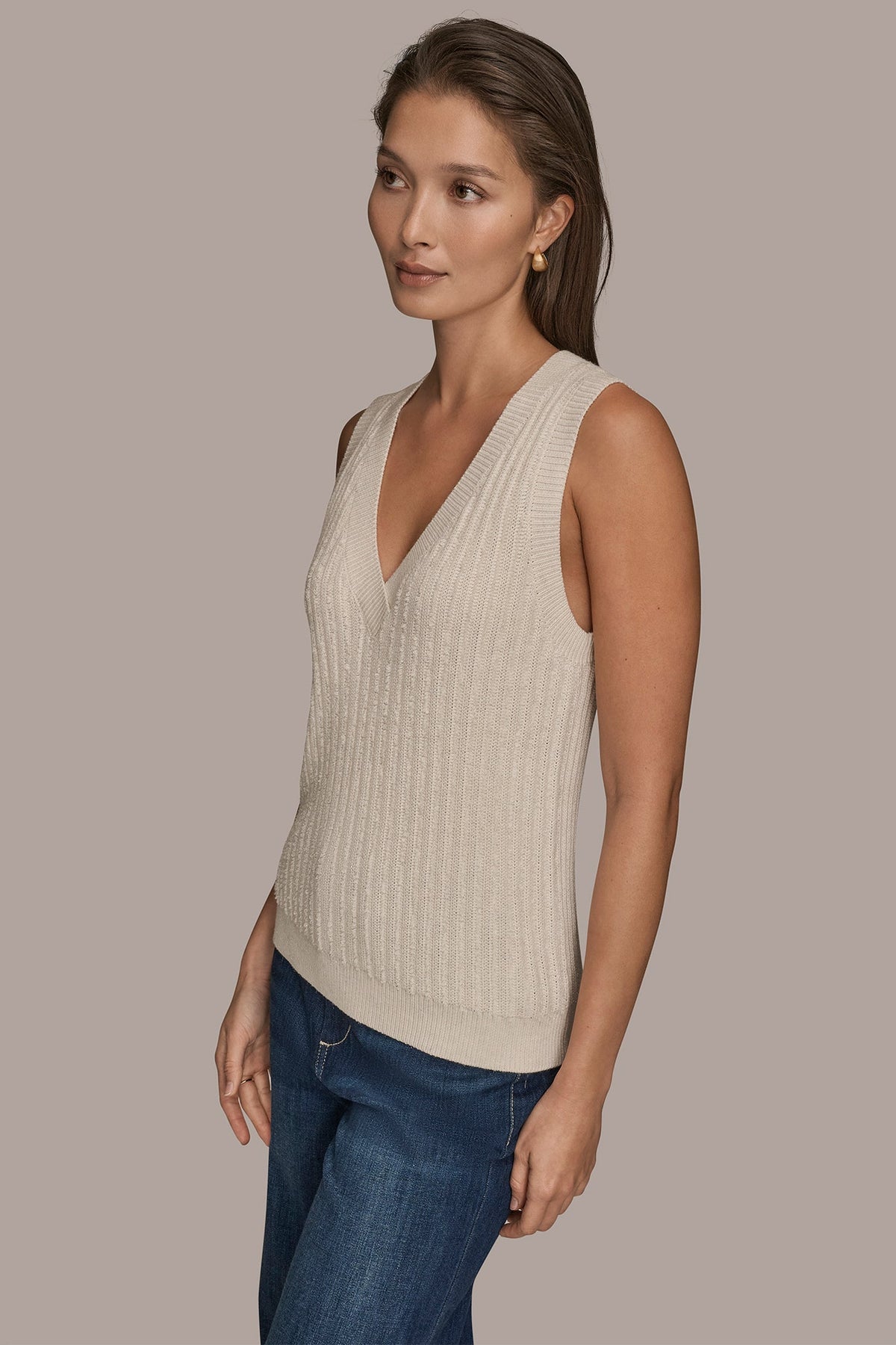 Donna Karan LOOP STITCH SWEATER VEST