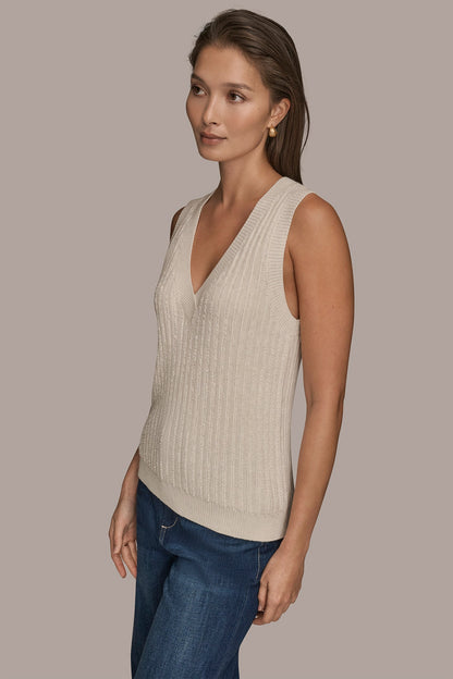 Donna Karan LOOP STITCH SWEATER VEST