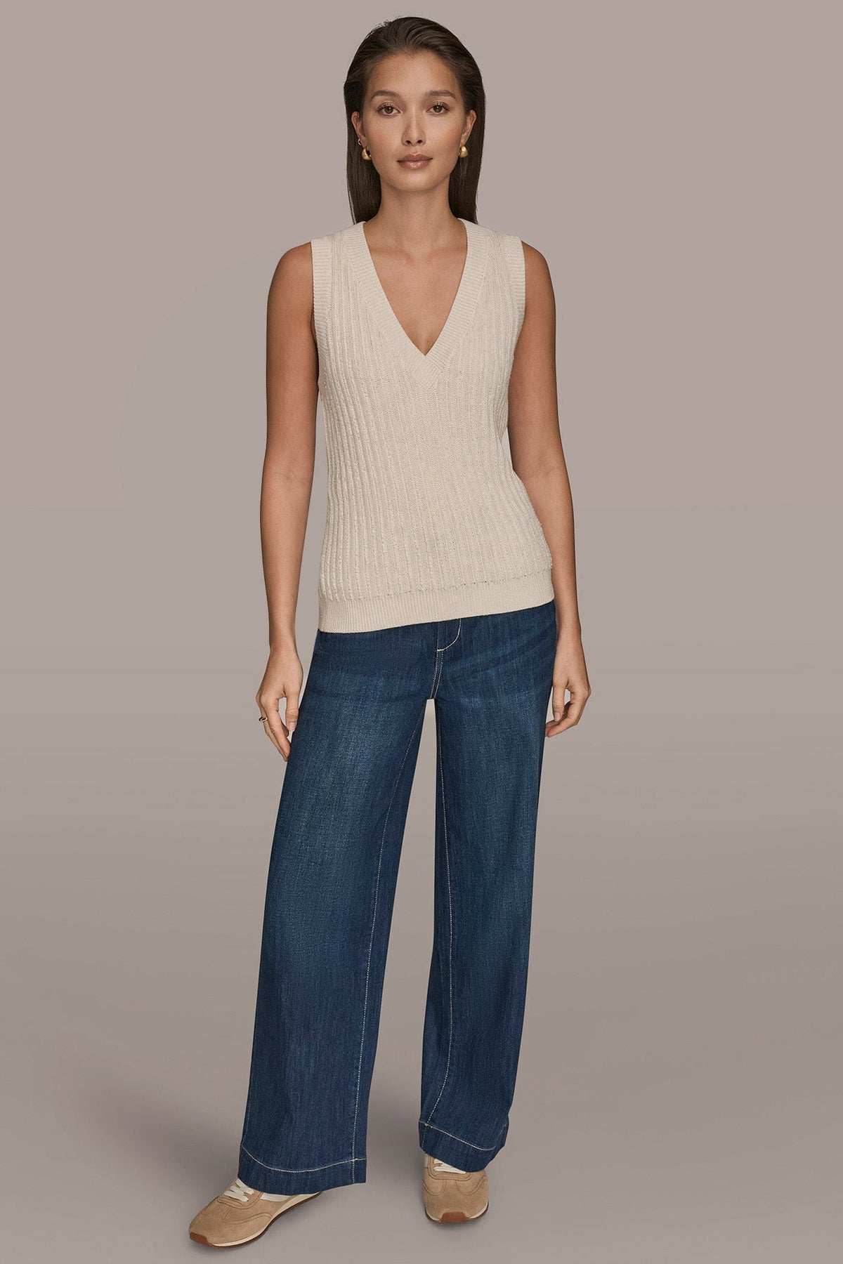 Donna Karan LOOP STITCH SWEATER VEST