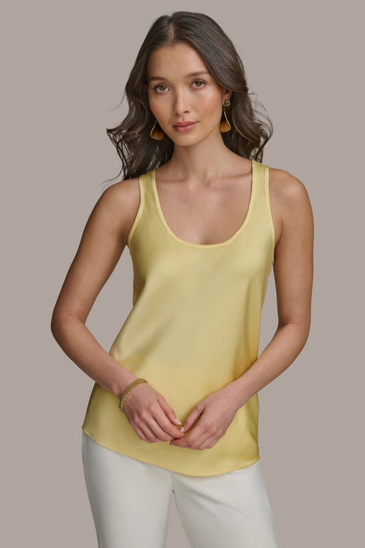 Donna Karan SOLID SLEEVELESS SHELL
