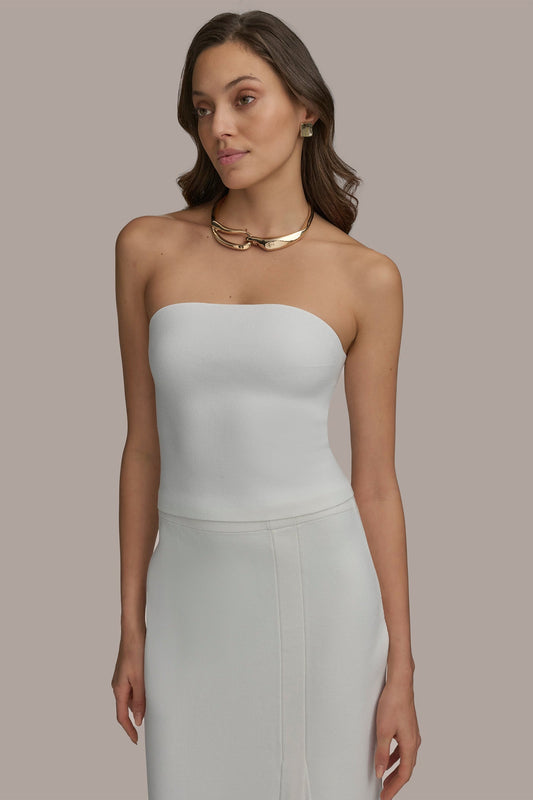 Donna Karan SWEATER BANDEAU TOP