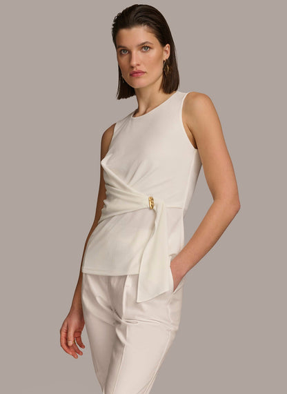 Donna Karan CREW NECK WRAP TOP