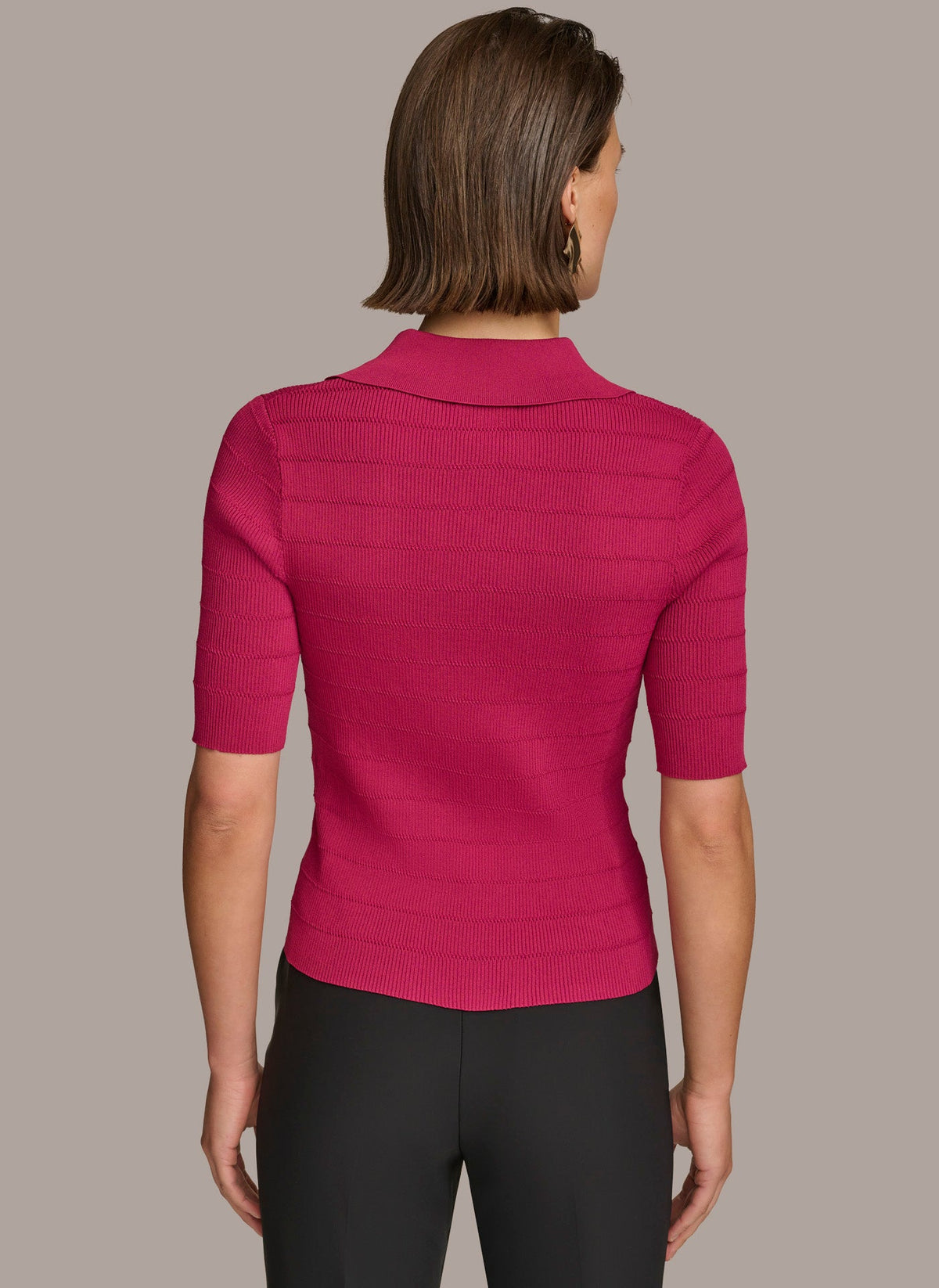 Donna Karan COLLAR BUTTON TOP