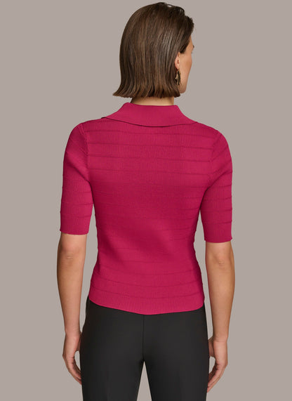 Donna Karan COLLAR BUTTON TOP