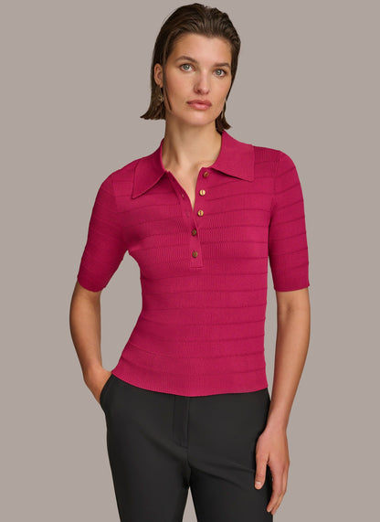 Donna Karan COLLAR BUTTON TOP