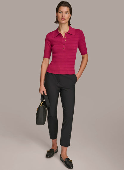 Donna Karan COLLAR BUTTON TOP