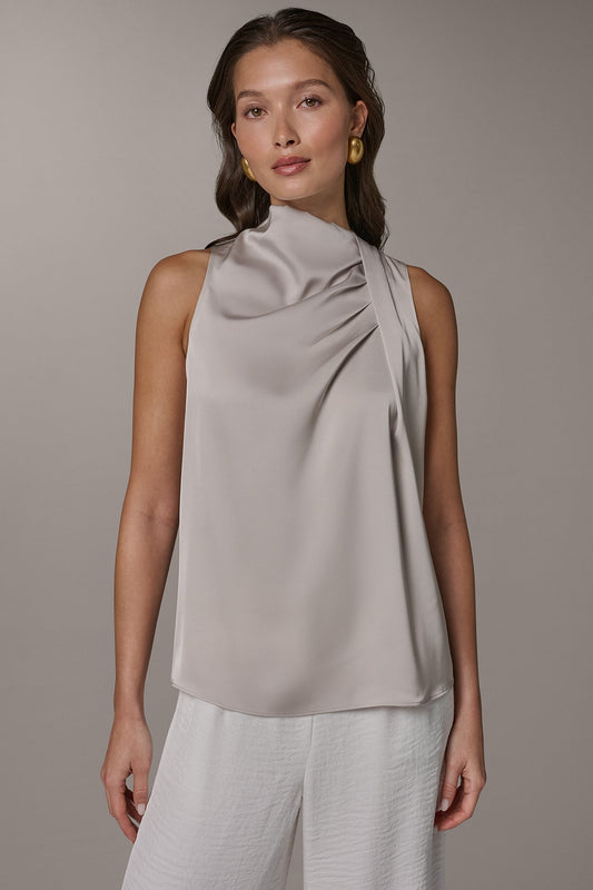 Donna Karan TWIST DRAPE SHOULDER BLOUSE