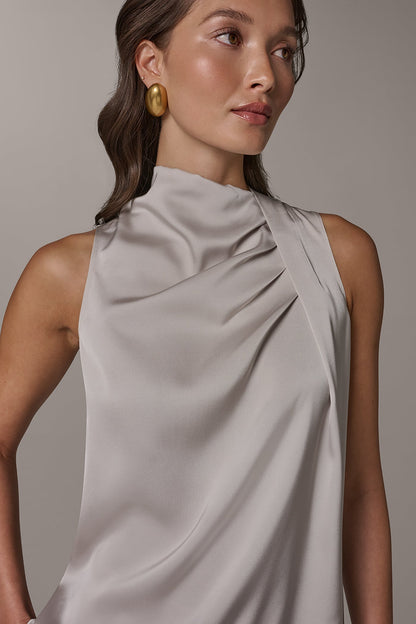 Donna Karan TWIST DRAPE SHOULDER BLOUSE