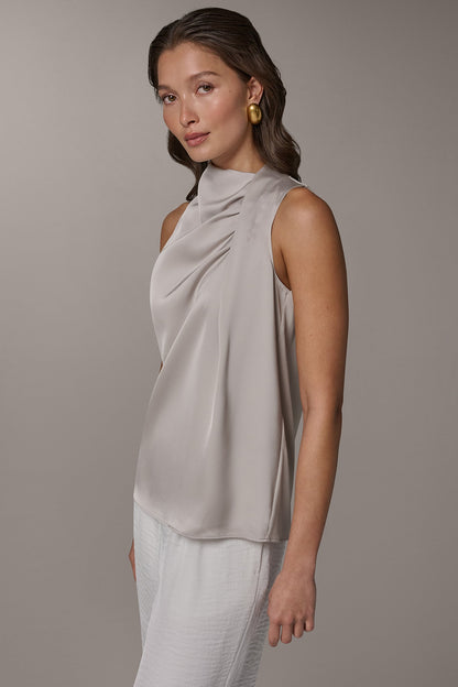 Donna Karan TWIST DRAPE SHOULDER BLOUSE
