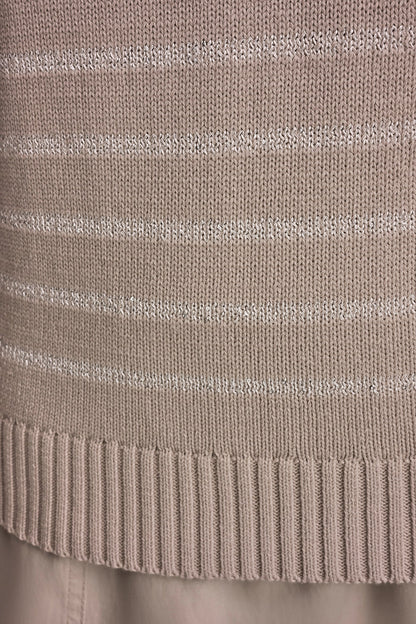 Donna Karan SEQUIN STRIPE SWEATER