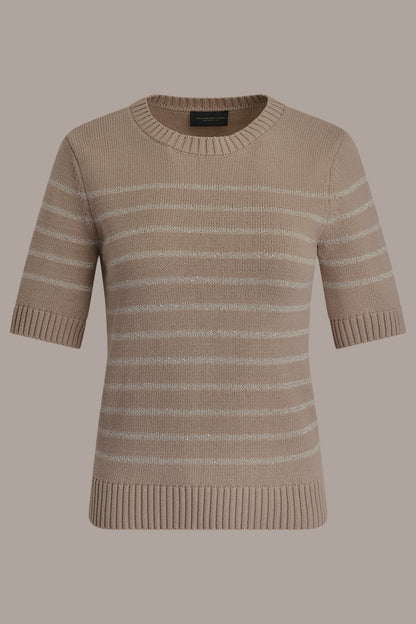 Donna Karan SEQUIN STRIPE SWEATER