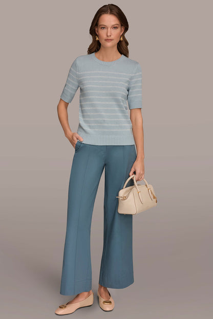 Donna Karan SEQUIN STRIPE SWEATER