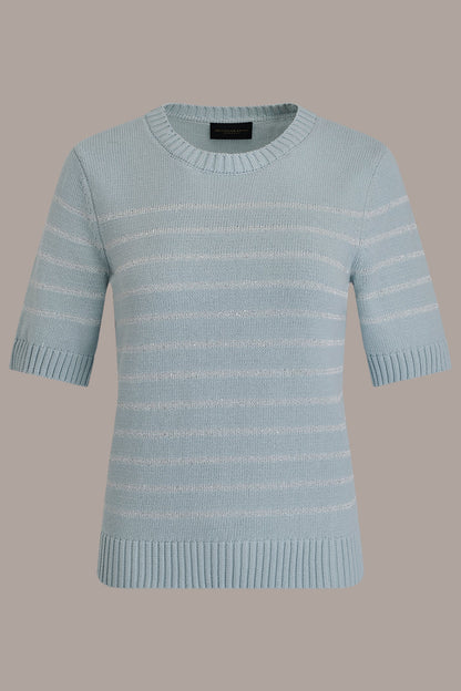 Donna Karan SEQUIN STRIPE SWEATER