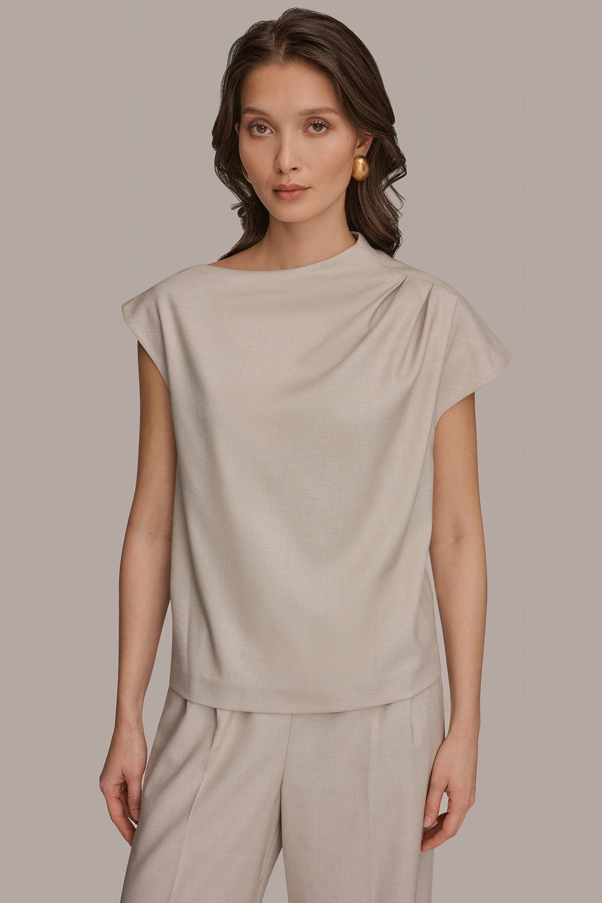 Donna Karan ASYMMETRIC DRAPE BLOUSE