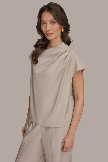 Donna Karan ASYMMETRIC DRAPE BLOUSE
