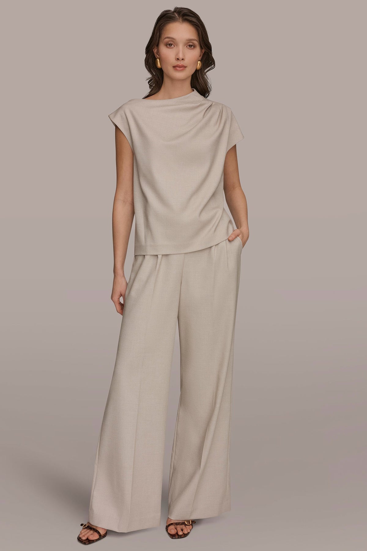 Donna Karan ASYMMETRIC DRAPE BLOUSE