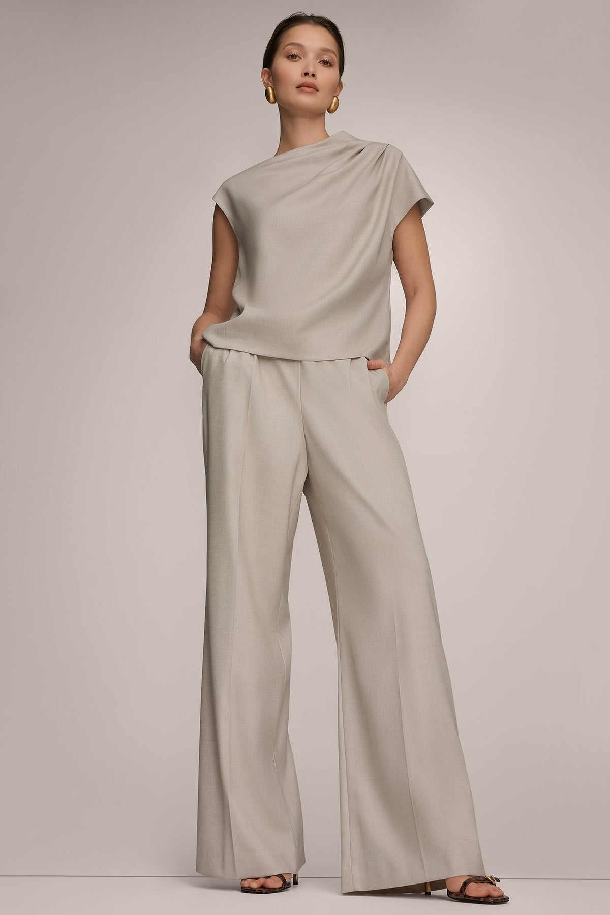 Donna Karan ASYMMETRIC DRAPE BLOUSE
