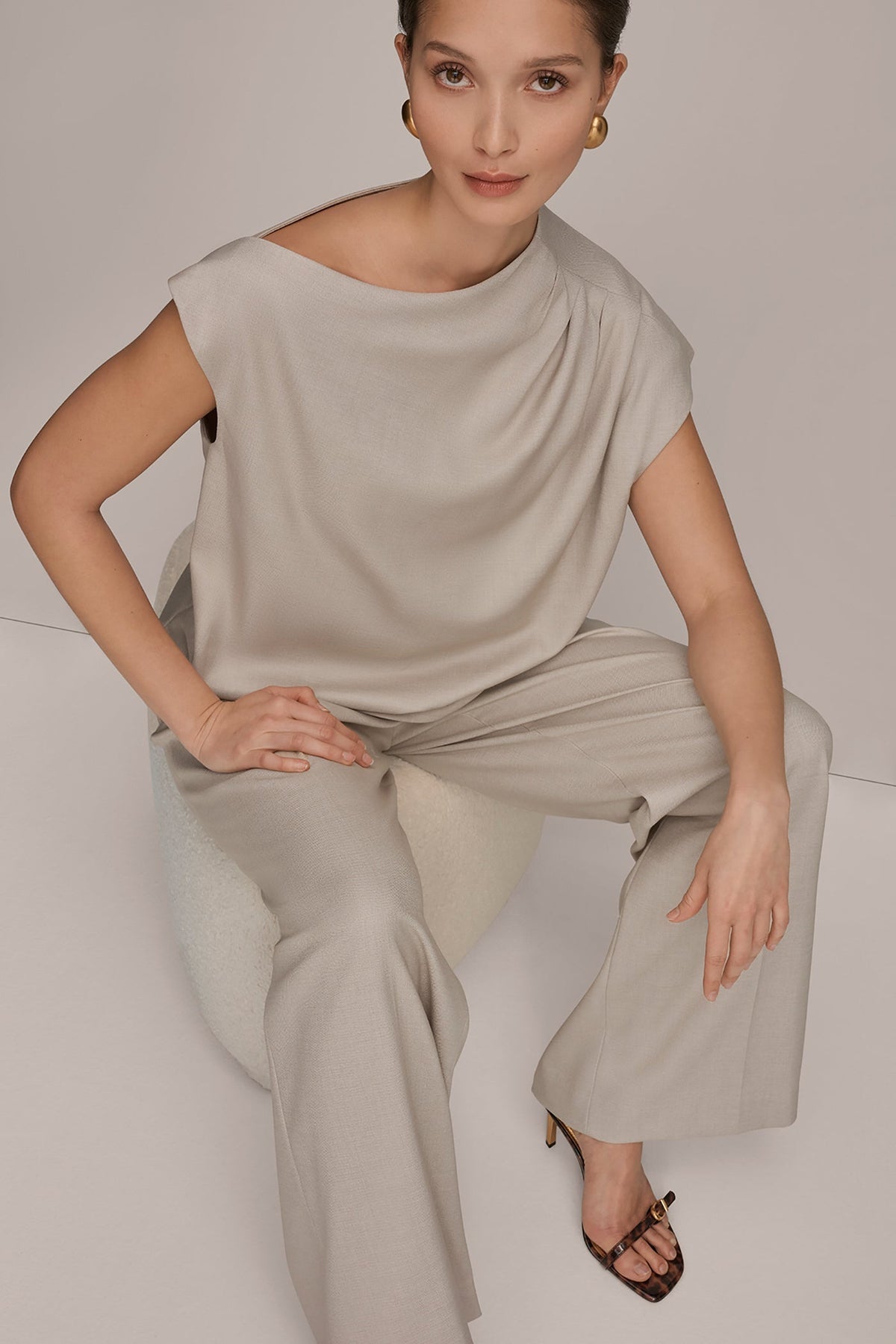 Donna Karan ASYMMETRIC DRAPE BLOUSE