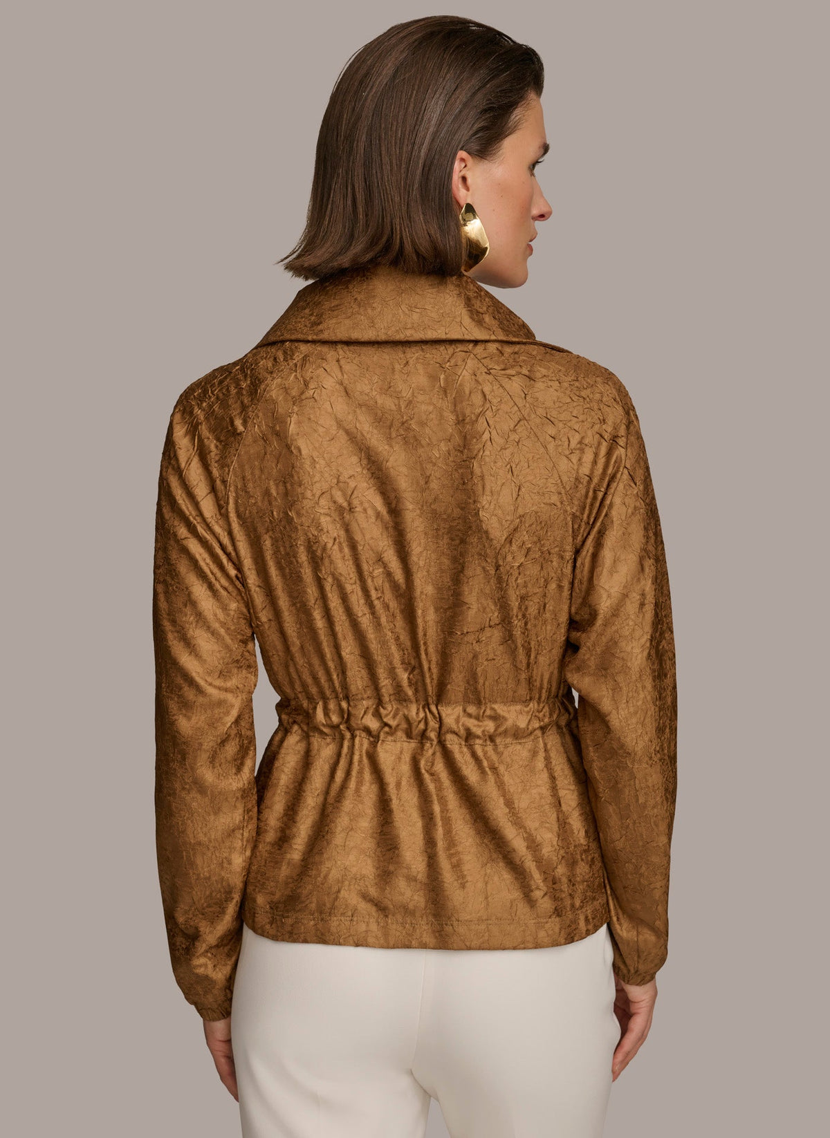 Donna Karan TEXTURE BELTED WRAP JACKET