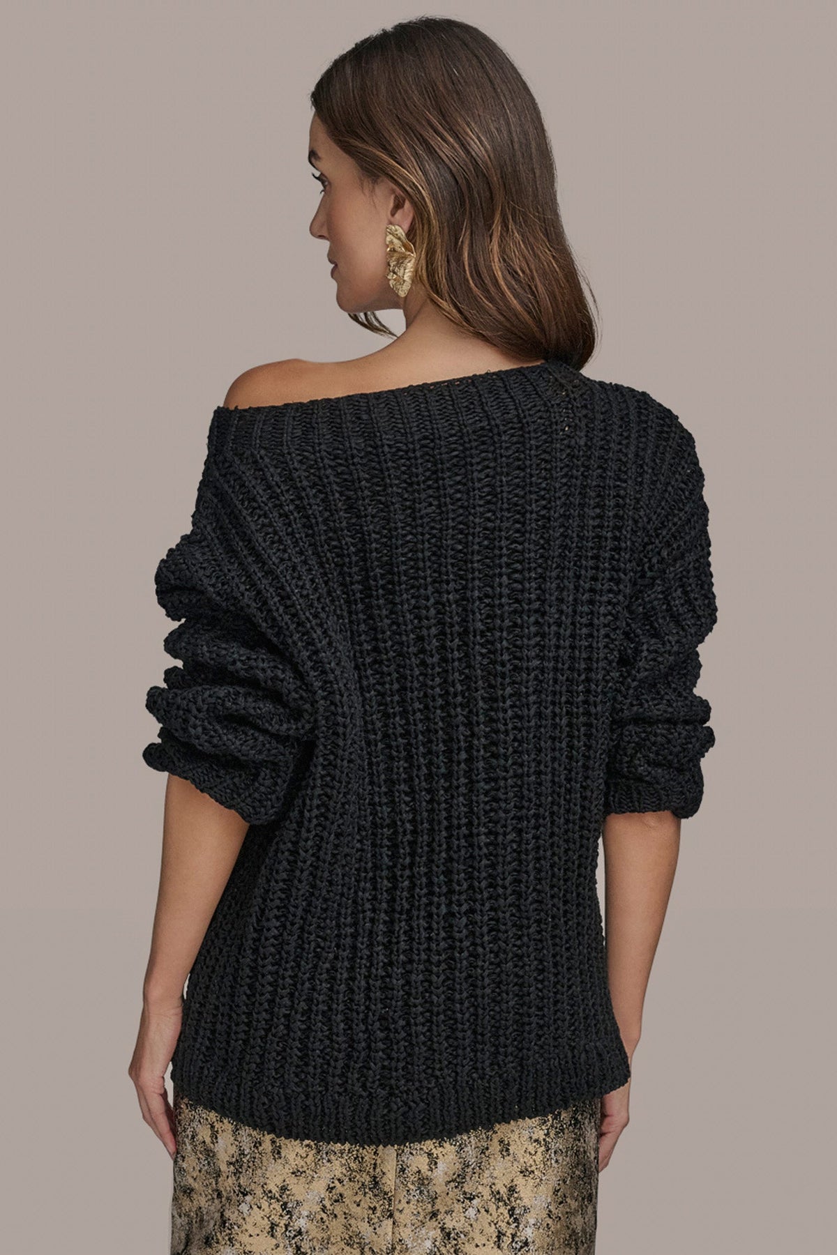 Donna Karan OPEN STITCH DOLMAN SWEATER