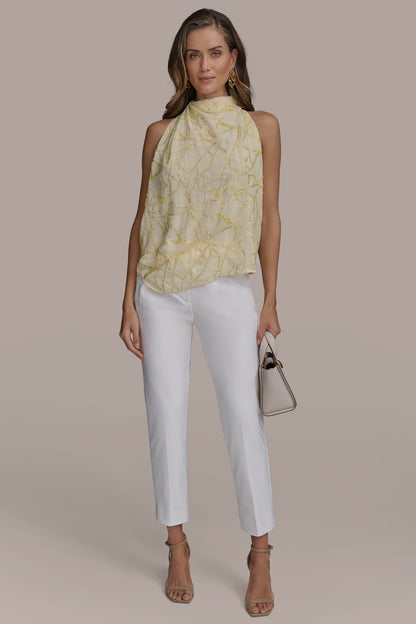 Donna Karan PLEAT SHOULDER HALTER