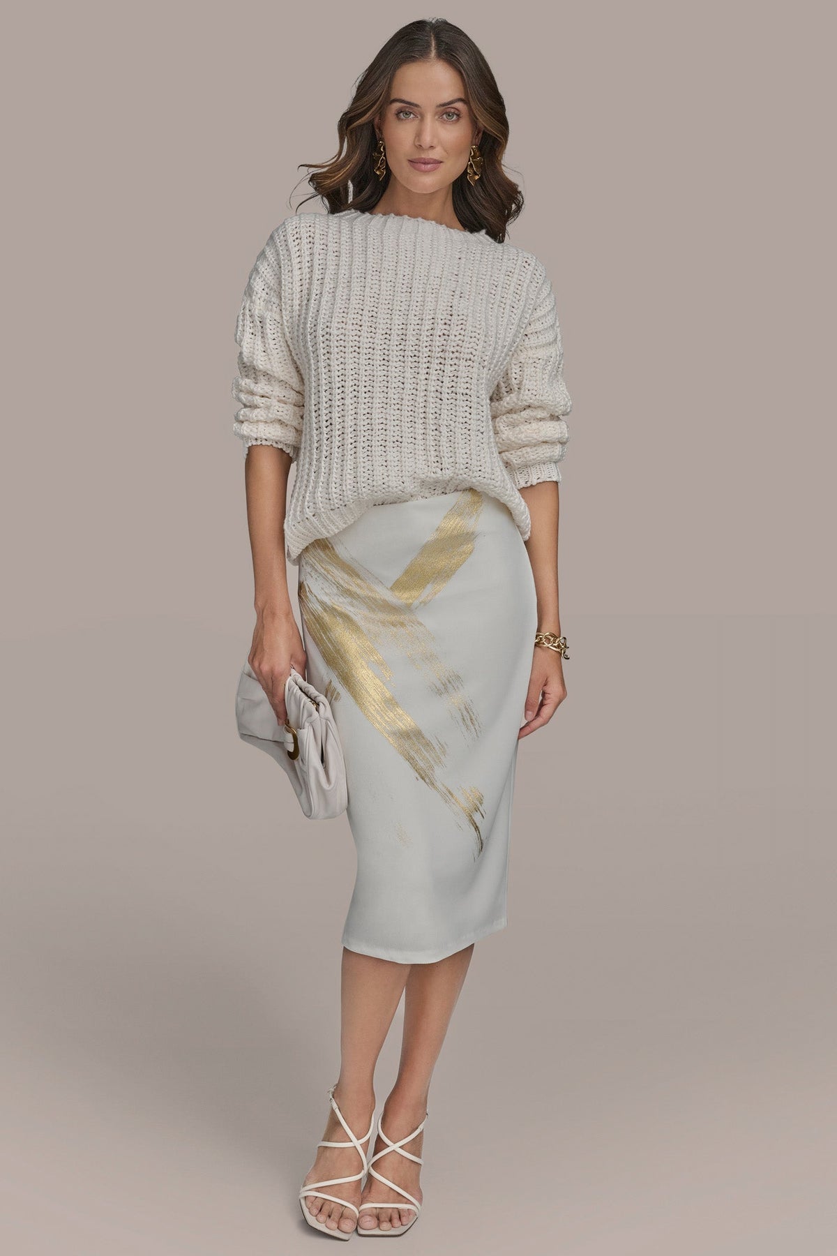 Donna Karan OPEN STITCH DOLMAN SWEATER