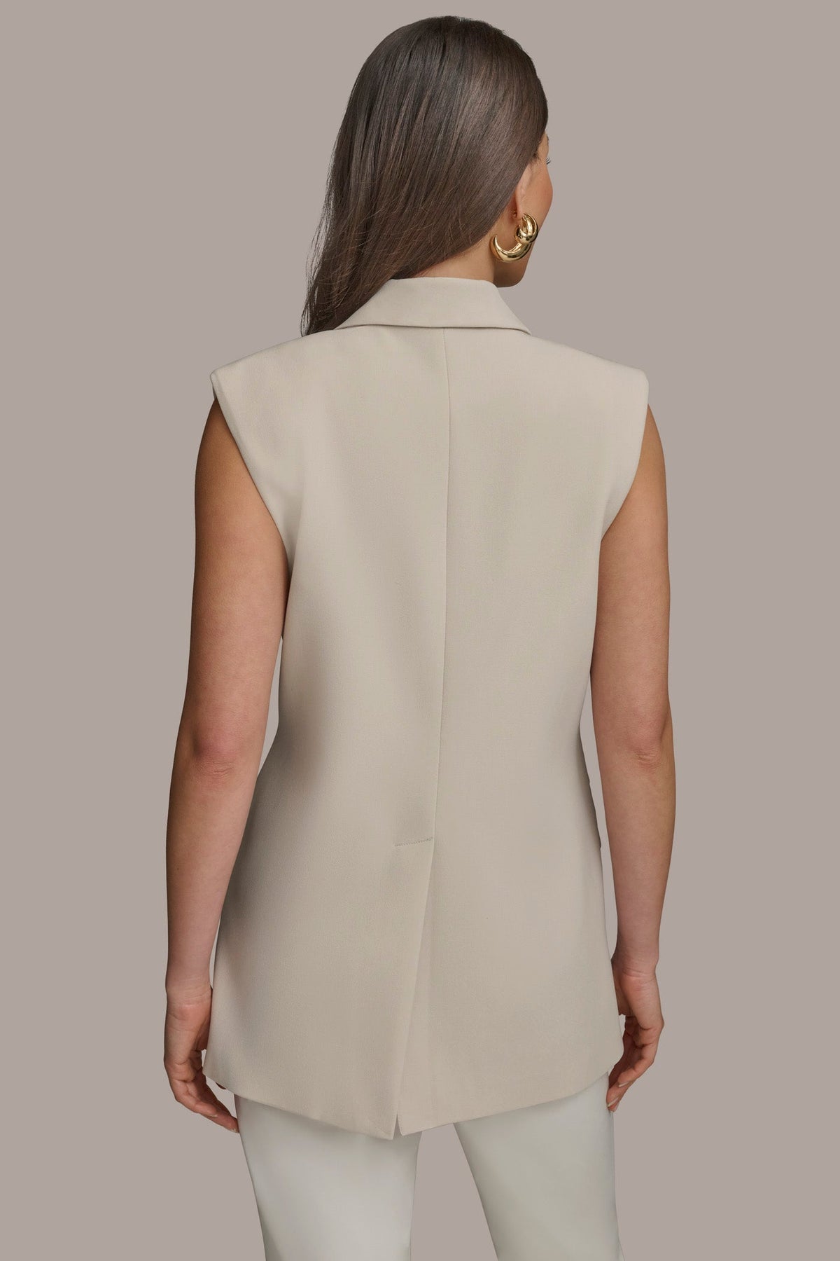 Donna Karan BUTTON VEST WITH POCKET DETAIL