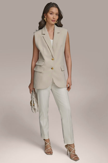 Donna Karan BUTTON VEST WITH POCKET DETAIL