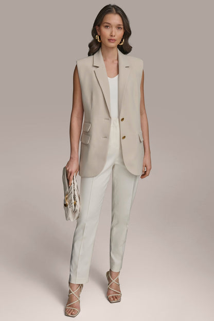 Donna Karan BUTTON VEST WITH POCKET DETAIL